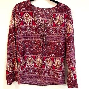 🌺Cute tribal Maroon Summer Shirt